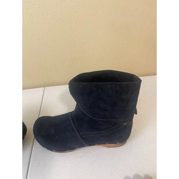 Women’s 39 US 8 Sanita Marcia Low Flex Wood Boot Navy Blue Suede - Picture 11 of 14